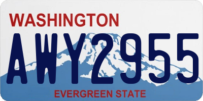 WA license plate AWY2955