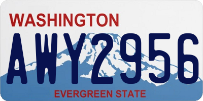 WA license plate AWY2956