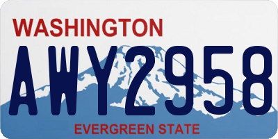 WA license plate AWY2958