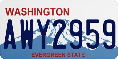 WA license plate AWY2959