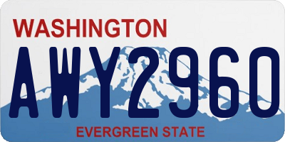WA license plate AWY2960