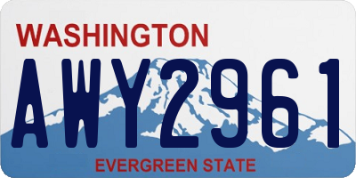 WA license plate AWY2961