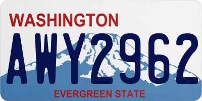 WA license plate AWY2962