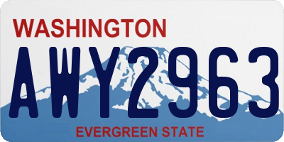 WA license plate AWY2963