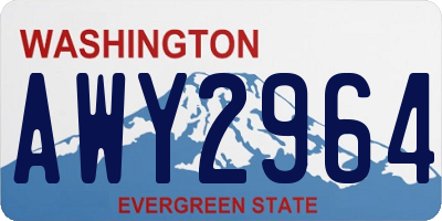 WA license plate AWY2964