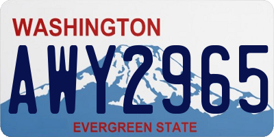 WA license plate AWY2965