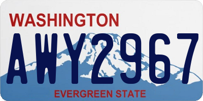 WA license plate AWY2967