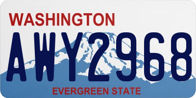 WA license plate AWY2968