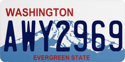WA license plate AWY2969