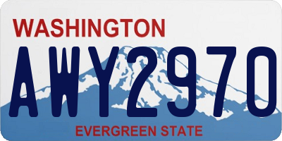 WA license plate AWY2970