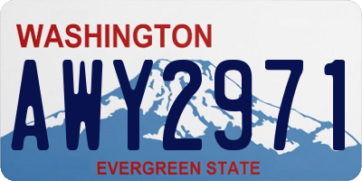 WA license plate AWY2971