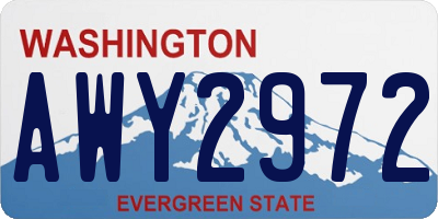 WA license plate AWY2972
