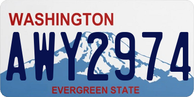 WA license plate AWY2974