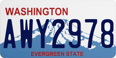 WA license plate AWY2978