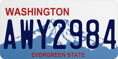 WA license plate AWY2984