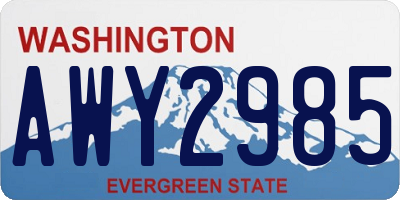 WA license plate AWY2985