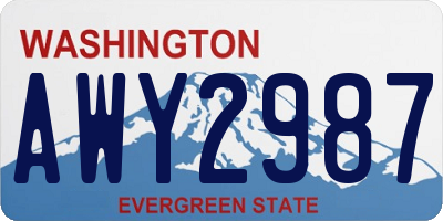 WA license plate AWY2987