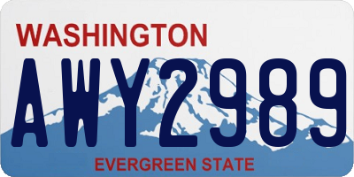 WA license plate AWY2989