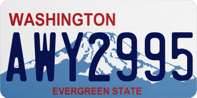WA license plate AWY2995