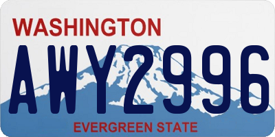 WA license plate AWY2996