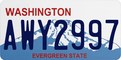 WA license plate AWY2997