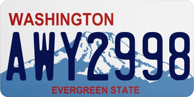 WA license plate AWY2998