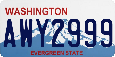 WA license plate AWY2999