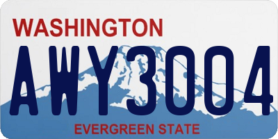 WA license plate AWY3004