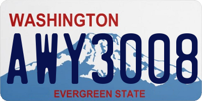 WA license plate AWY3008