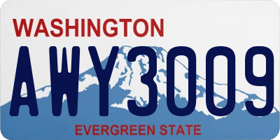 WA license plate AWY3009