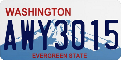 WA license plate AWY3015