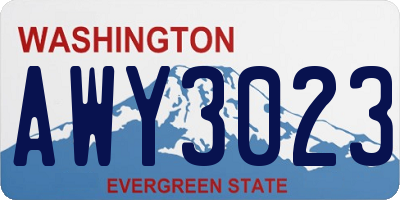 WA license plate AWY3023