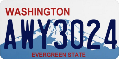 WA license plate AWY3024