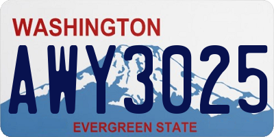 WA license plate AWY3025