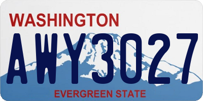 WA license plate AWY3027