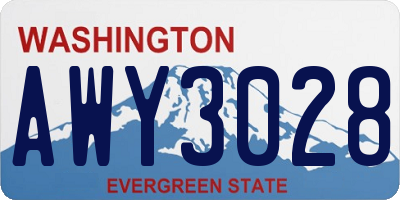 WA license plate AWY3028