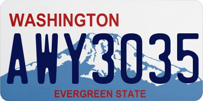 WA license plate AWY3035