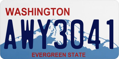 WA license plate AWY3041