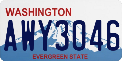 WA license plate AWY3046