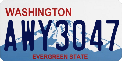 WA license plate AWY3047