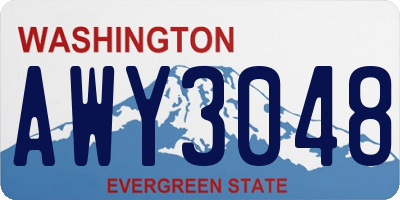 WA license plate AWY3048