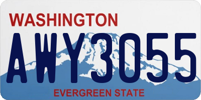 WA license plate AWY3055