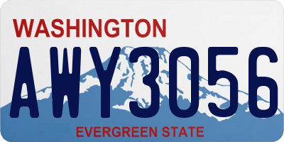 WA license plate AWY3056