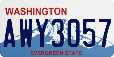 WA license plate AWY3057