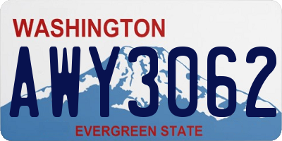 WA license plate AWY3062