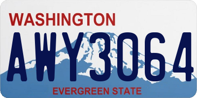 WA license plate AWY3064