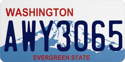 WA license plate AWY3065