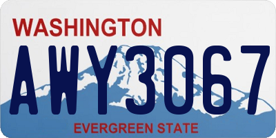 WA license plate AWY3067
