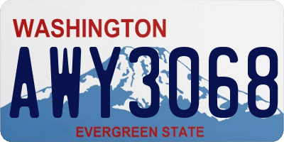 WA license plate AWY3068