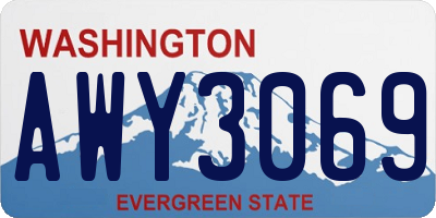 WA license plate AWY3069
